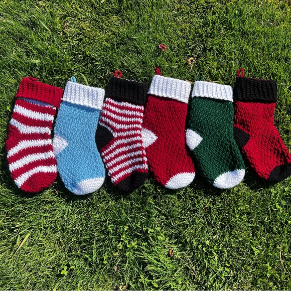 Hand Crocheted Traditional Christmas Stockings With Customizable Name Tag! - Picture 3 of 17